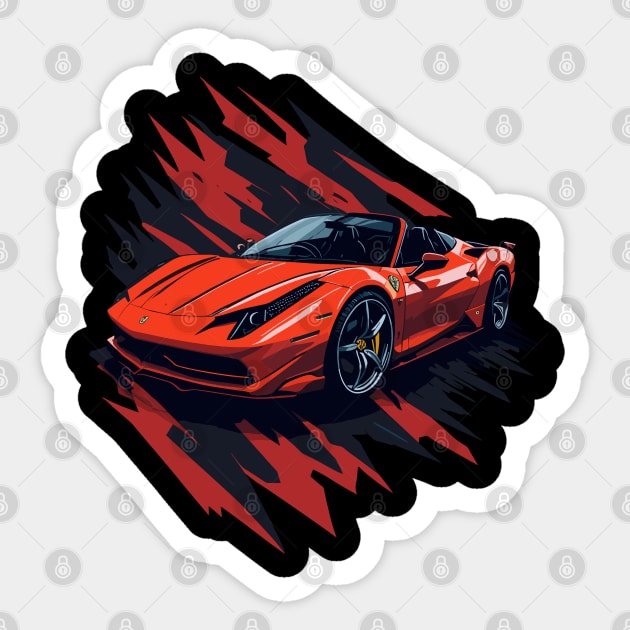 Ferrari 458 Italia Classic Car Sticker by Cruise Dresses